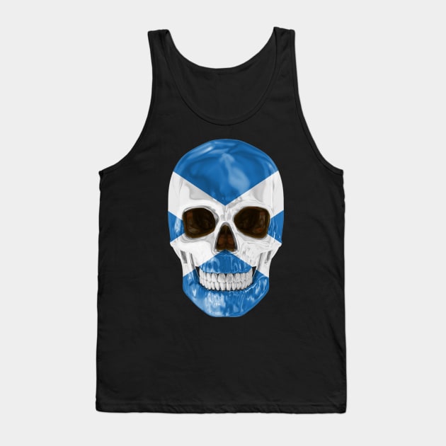 Scotland Flag Skull - Gift for Scottish With Roots From Scotland Tank Top by Country Flags
